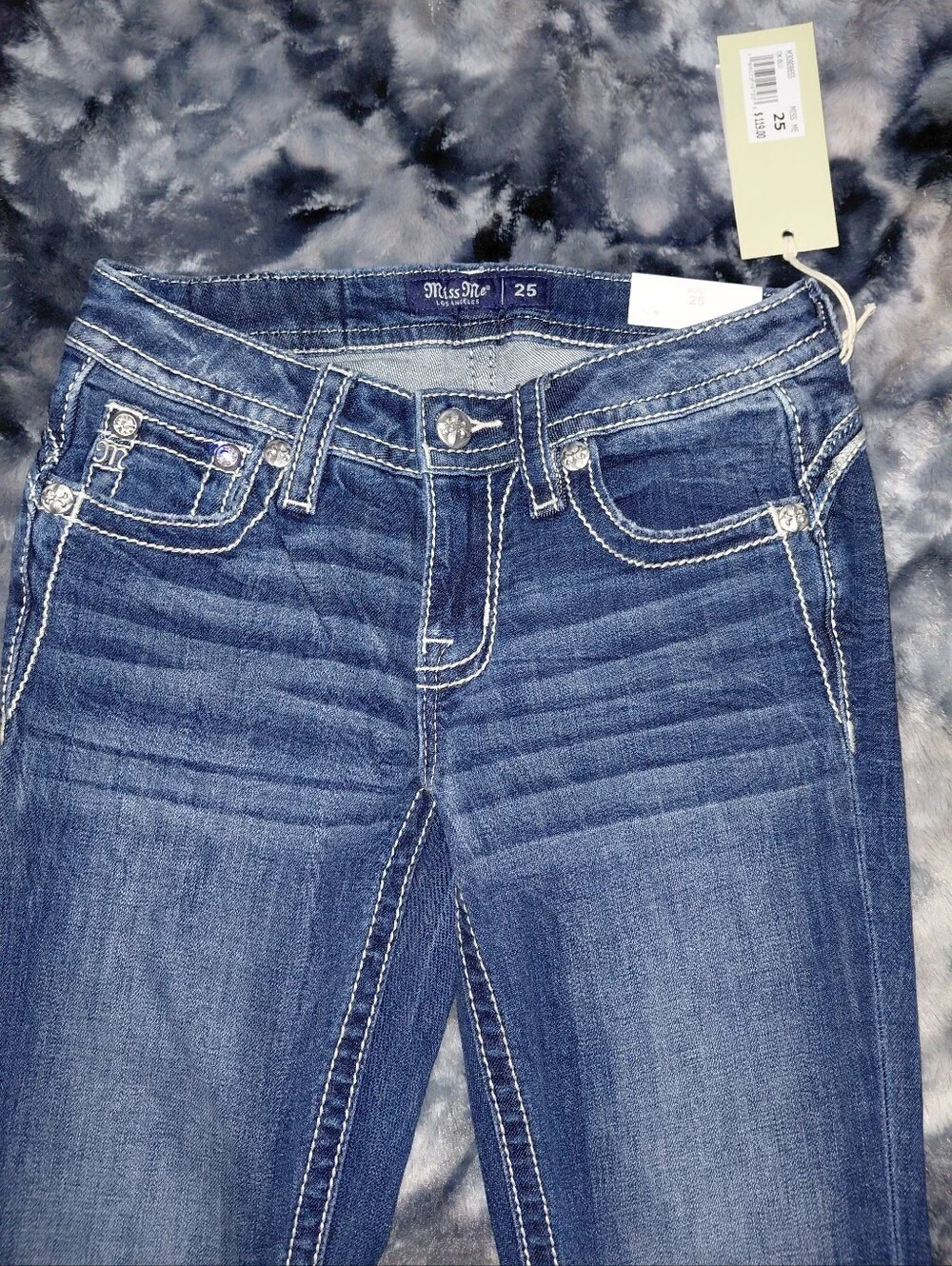 Miss Me Angel Ever After Bootcut Jeans 25 NWT Dark Wash Embellished Y2K Western
